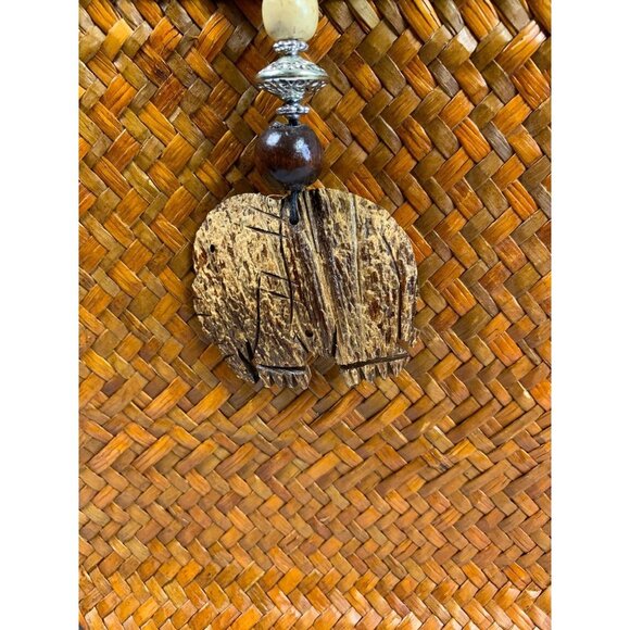 Women's Brown Wicker Large Purse - Picture 3 of 6